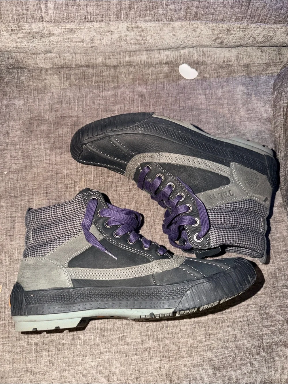 Timberland TBL 73 Hookset High Top Shoes Gray Purple Men’s Size 8.5